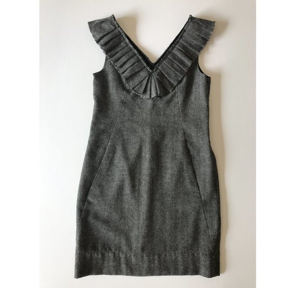 Banana Republic Dresses & Skirts - BANANA REPUBLIC, Tweed, Wool Blend, Gray, Herringbone, Shift Dress, Size 0